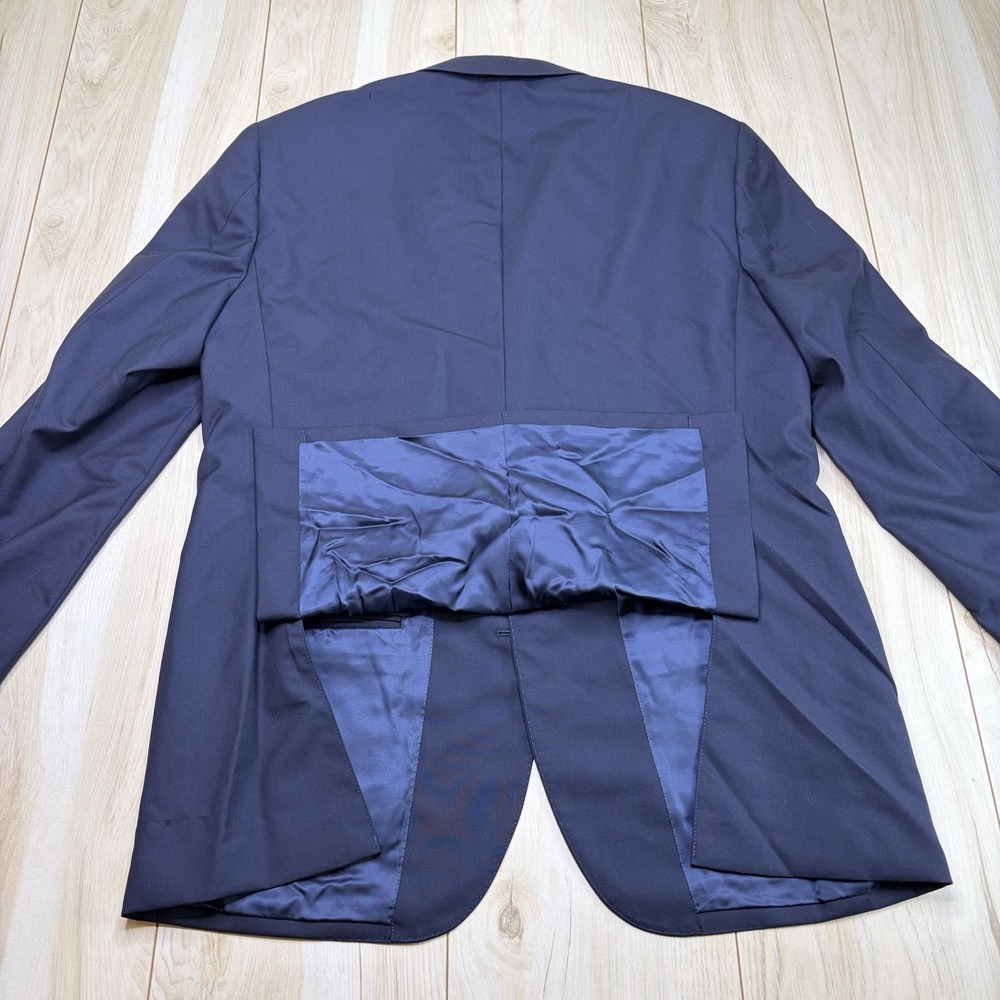 J. Crew Mens 44R Slim Fit Ludlow Loro Piana Navy Blue Wool Sport Coat Jacket - Picture 12 of 16